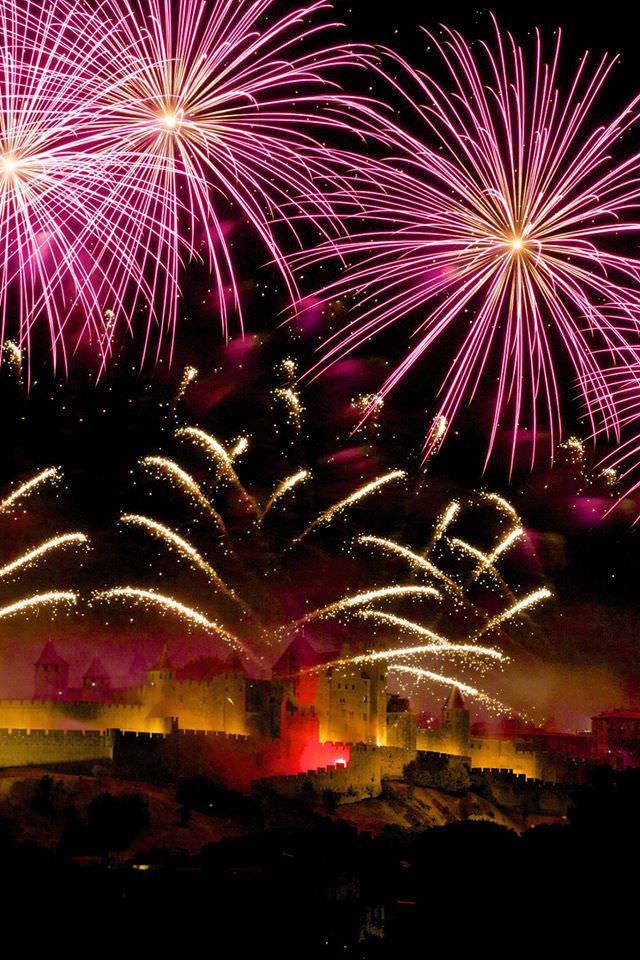 carcassonne, feu d'artifice, cité