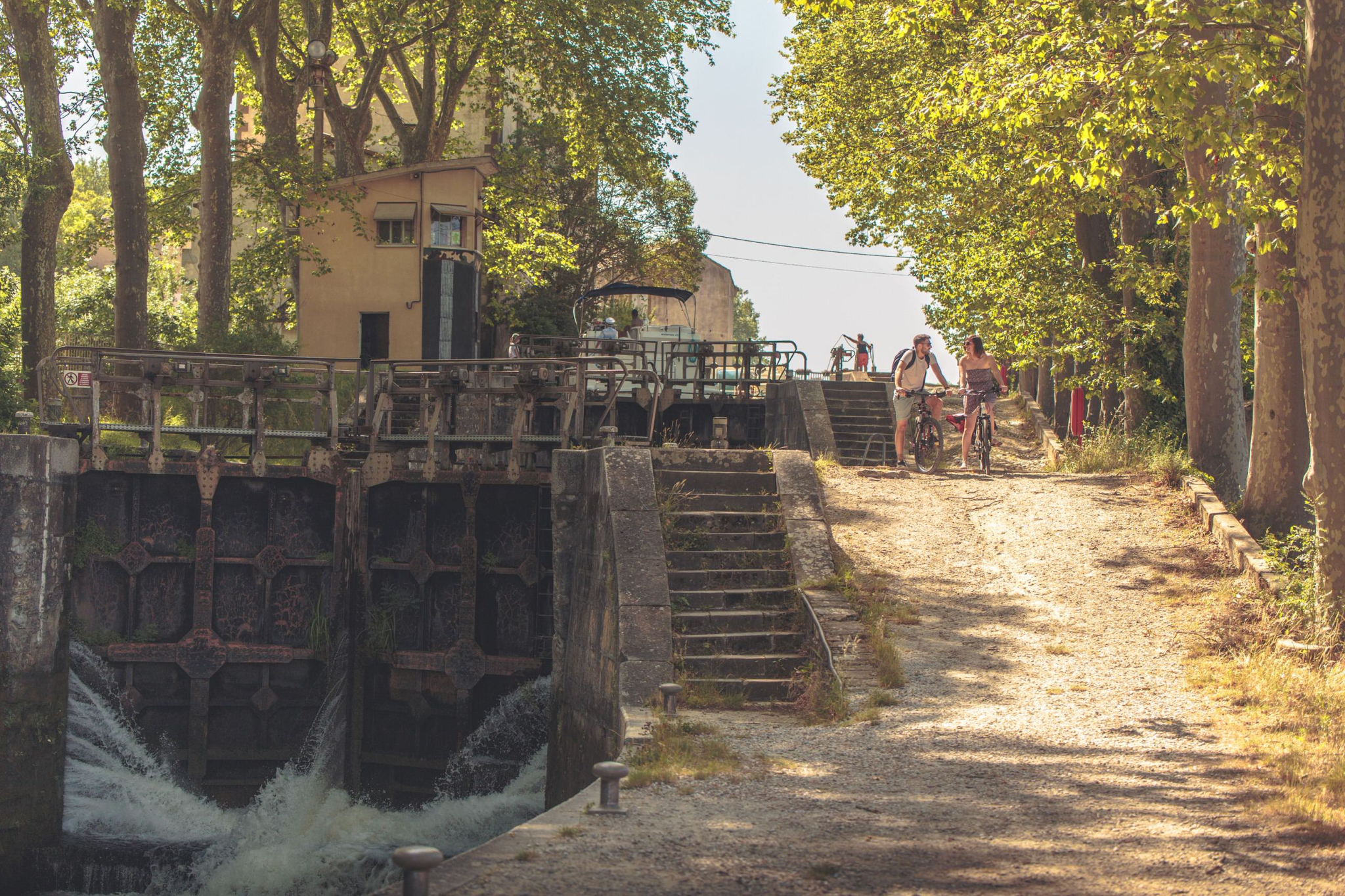 Canal du Midi, écluse de Castelnaudary