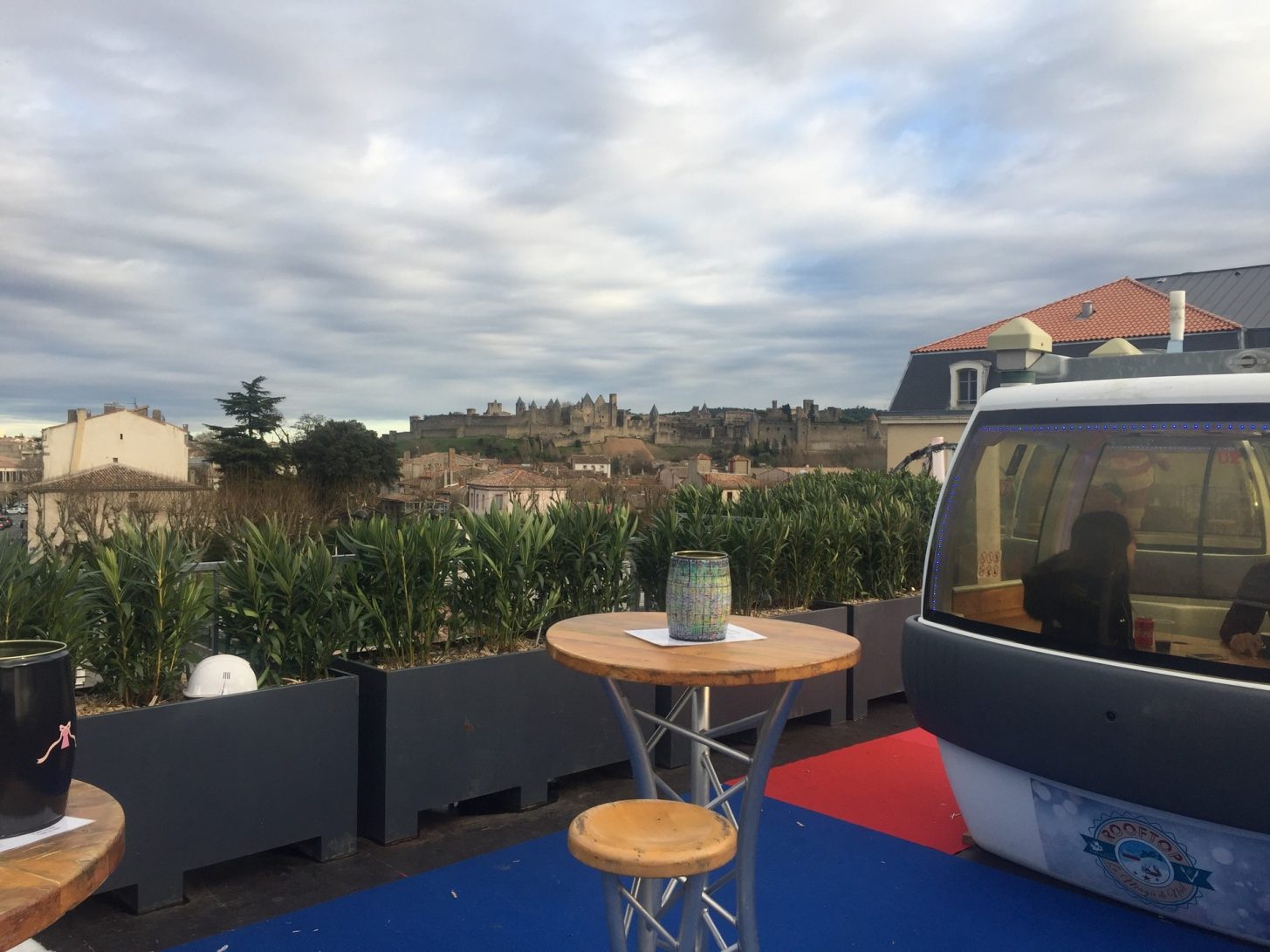 la Magie de Noël à Carcassonne, le roof-top et sa vue sur la Cité