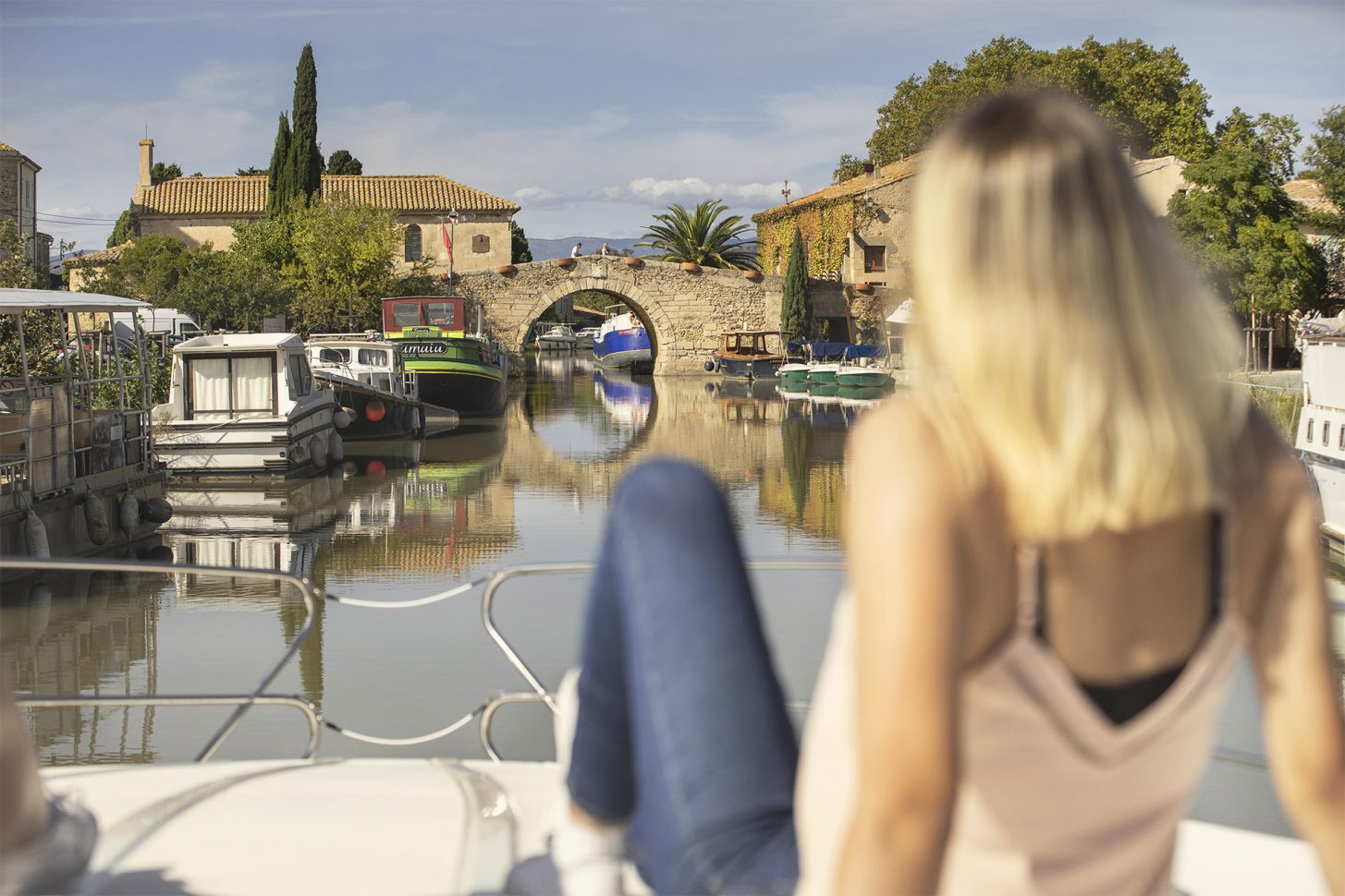 Balade en bateau sur le Canal du Midi au Somail ©Idriss Bigou-Gilles - ADT de l'Aude