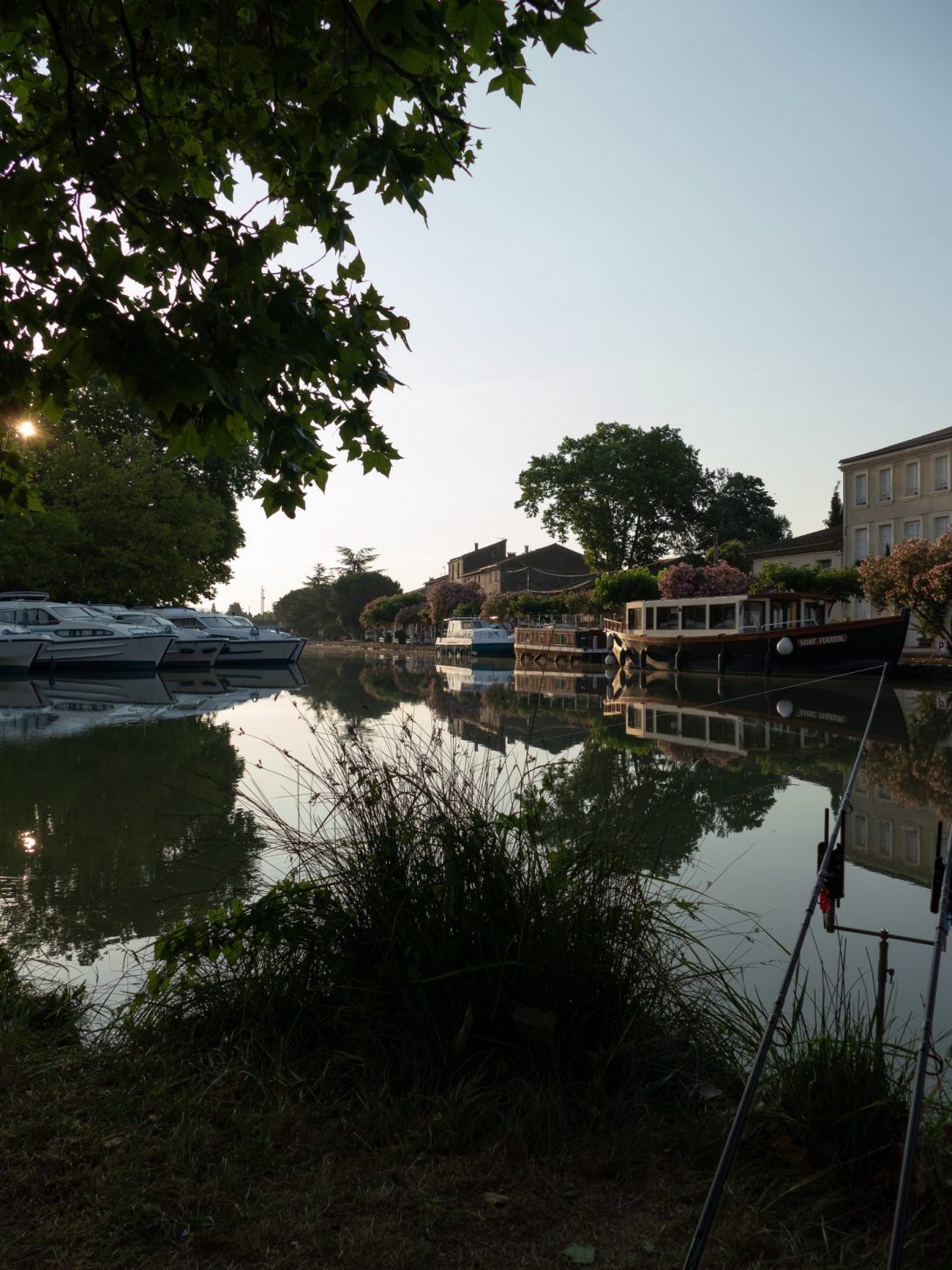 Pêche sur le port de Homps, canal du Midi © J. Del Arco Aguire, Fédération de pêche Aude