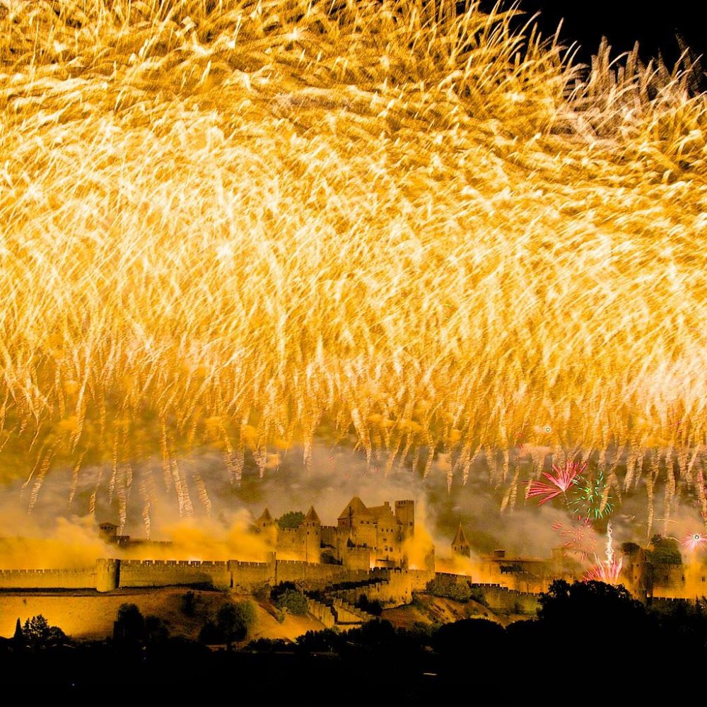 carcassonne, feu d'artifice, cité