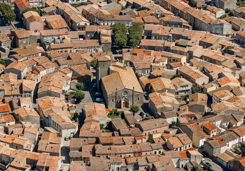 Le village de Bram vu du ciel ©Ville de Bram