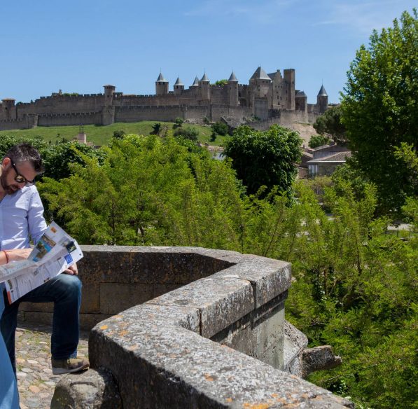 Vue sur la Cité de Carcassonne depuis le Pont Vieux ©Philippe Benoist-ADT de l'Aude