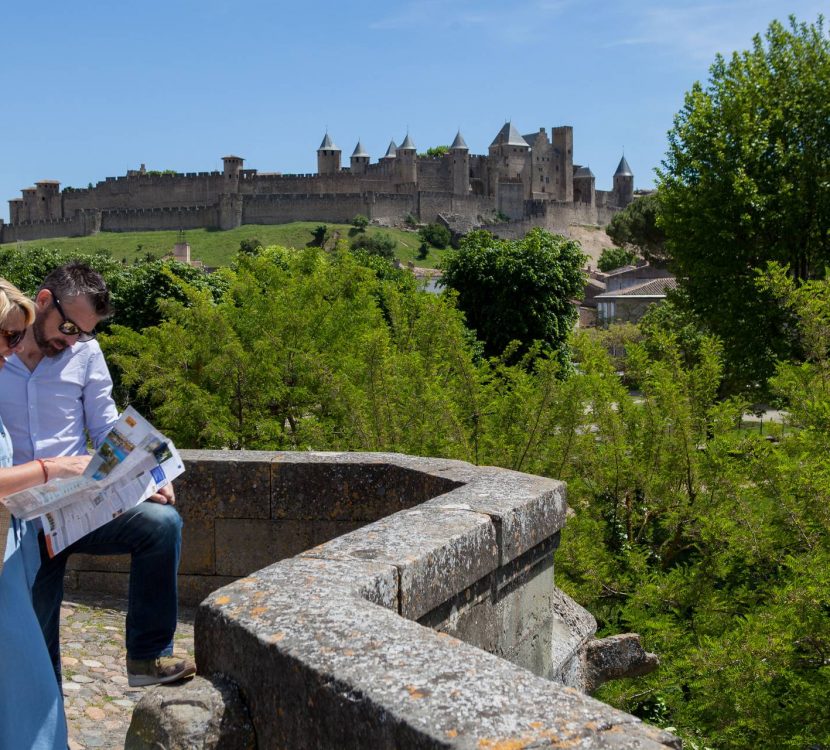 Vue sur la Cité de Carcassonne depuis le Pont Vieux ©Philippe Benoist-ADT de l'Aude