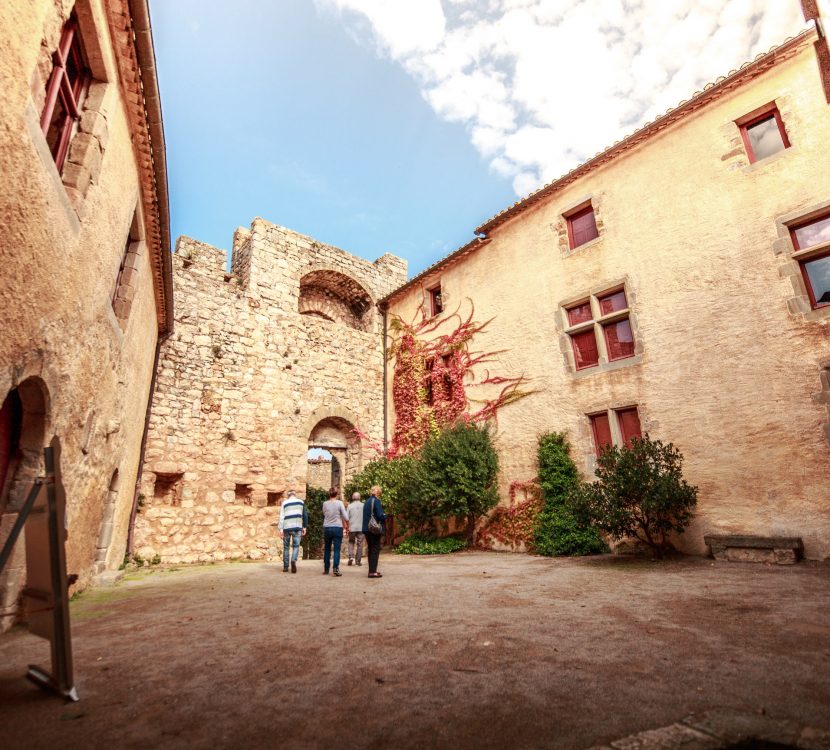 Dans la cour du Château de Villerouge ©Vincent Photographie